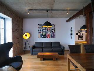Loft w młynie., ARTEMA PRACOWANIA ARCHITEKTURY WNĘTRZ ARTEMA PRACOWANIA ARCHITEKTURY WNĘTRZ Industrial style living room