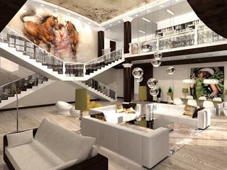 Salas de estar ecléticas por Студия Максима Рубцова. Eclético