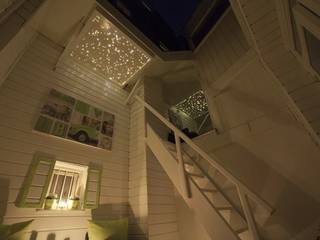 Dakterras sterrenhemel plafond verlichting met glasvezel LED, MyCosmos MyCosmos Wiejski balkon, taras i weranda