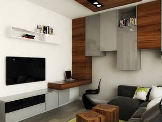 Urocze mieszkanie zaaranżowane w nowoczesnym stylu. , MONOstudio MONOstudio Modern living room