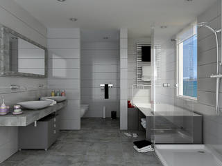 Renders interiores, Entretrazos Entretrazos Modern bathroom