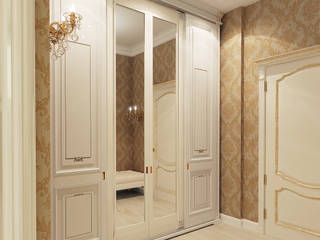 Золотая классика / трехкомнатная квартира в Казани по ул. Муштари, Decor&Design Decor&Design Classic corridor, hallway & stairs