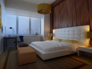 NYC. The silence, KAPRANDESIGN KAPRANDESIGN Phòng ngủ phong cách tối giản Gỗ Wood effect
