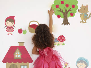 Fairytale Little Red Riding Hood Fabric Wall Sticker, SnuggleDust Studios SnuggleDust Studios Quartos de criança modernos
