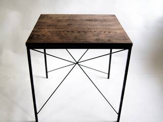 Steel and oak wood modernist table „KIRUNA X”, NordLoft - Industrial Design NordLoft - Industrial Design Kitchen
