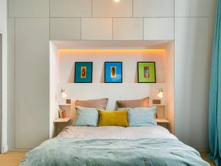 Appartement Paris, Meero Meero Camera da letto in stile industriale