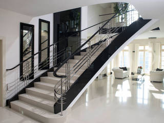 ST655 Schody klasyczne gięte / ST655 Classical Curved Stairs, Trąbczyński Trąbczyński Hành lang, sảnh & cầu thang phong cách kinh điển