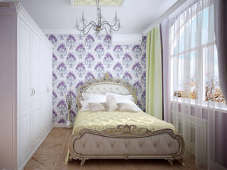 Дизайн спальни в классическом стиле в коттеджном поселке "Виктория" , Студия интерьерного дизайна happy.design Студия интерьерного дизайна happy.design Classic style bedroom