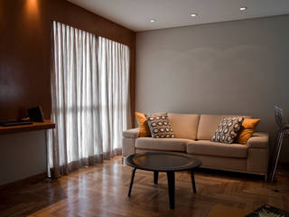 Apartamento jovem solteira Vila Madalena, Spazhio Croce Interiores Spazhio Croce Interiores Ruang Keluarga Modern