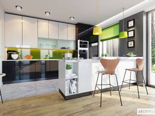 Projekt domu Simon G2 , Pracownia Projektowa ARCHIPELAG Pracownia Projektowa ARCHIPELAG Cocinas de estilo moderno