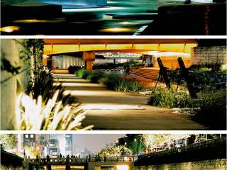 CheongGye Stream Restoration and CheongGye Plaza, Seo Ahn R&D Design Group Seo Ahn R&D Design Group 인더스트리얼 정원