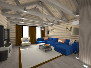 " Бархатный сезон " ДОМ 2-ой этаж, 54 кв.м, МО, Krupp Interiors Krupp Interiors Living room