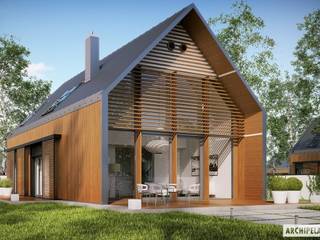 Projekt domu EX 14 , Pracownia Projektowa ARCHIPELAG Pracownia Projektowa ARCHIPELAG Casas de estilo moderno
