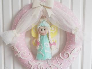 Cute Angel/Fairy Pastel Pinks Baby Girl Door Wreath, Sesiber Sesiber Nursery/kid’s room