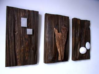 Holzbilder mit aufgesetztem Eisen \ Holz \ Stein, bernd kohl - objekte in holz und stahl bernd kohl - objekte in holz und stahl جدران