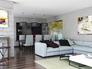 Ideas sencillas para crear dos ambientes en un salón comedor, Mariola Báez Mariola Báez Modern living room