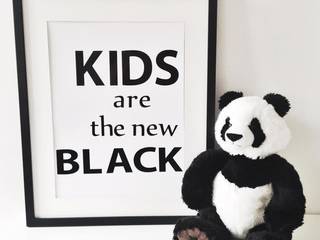 Affiche "Kids are the new black" et sacs en papier MON PETIT ZOREOL., MON PETIT ZOREOL MON PETIT ZOREOL Dormitorios infantiles
