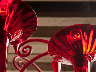 DOLFIN - modern red glass chandelier, YourMurano Lighting YourMurano Lighting Ruang Studi/Kantor Modern Kaca