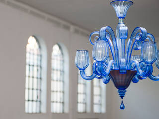 CELSI - Modern clear blue chandelier, YourMurano Lighting YourMurano Lighting Kamar Tidur Modern Kaca