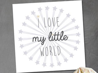 Carte ou affiche I LOVE MY LITTLE WORLD, des étoiles pleins les yeux..., Suite Créative Suite Créative Minimalistische Kinderzimmer