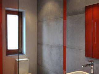 Szarości i pomarańcze, Tarna Design Studio Tarna Design Studio Industrial style bathrooms