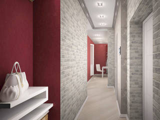 Квартира-студия для молодой девушки, Гурьянова Наталья Гурьянова Наталья Modern corridor, hallway & stairs
