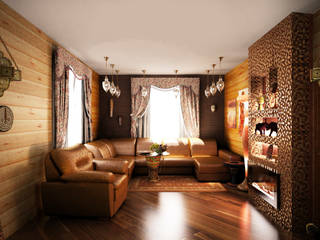 Гостиная в восточном стиле, Гурьянова Наталья Гурьянова Наталья Asian style living room