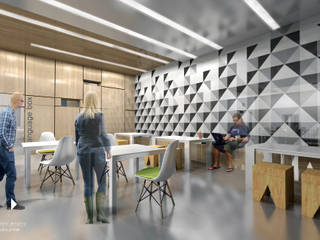 KWADRATY - Centrum edukacyjne & bistro cafe w Katowicach , Architekt wnętrz Klaudia Pniak Architekt wnętrz Klaudia Pniak Espaços comerciais