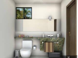 AMPARO, ANGOLO-grado arquitectónico ANGOLO-grado arquitectónico Phòng tắm phong cách hiện đại White