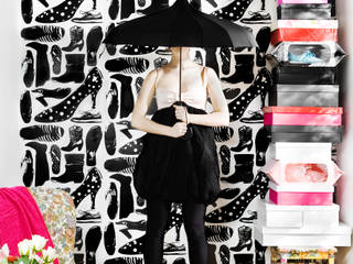 Svärmor wallpaper, Studio Lisa Bengtsson Studio Lisa Bengtsson Moderne Wände & Böden Schwarz