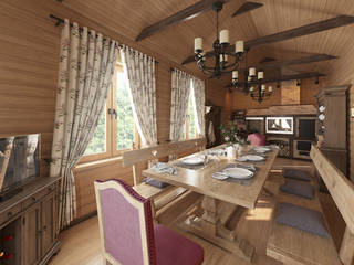 Охотничий домик, студия дизайна mnDesire студия дизайна mnDesire Country style living room Wood Wood effect