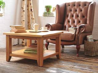 Oakland Large Square Coffee Table The Cotswold Company ห้องนั่งเล่น ไม้ Wood effect