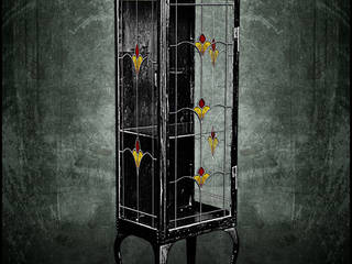 Metal cabinets with stained glass., KAGADATO KAGADATO ห้องนั่งเล่น