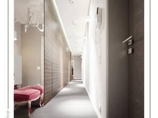 Аквамарин, mlynchyk interiors mlynchyk interiors Eclectic corridor, hallway & stairs