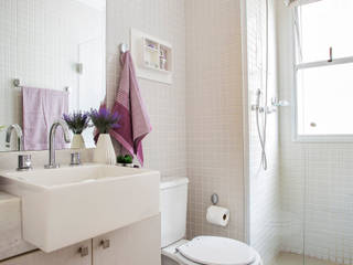 Apartamento São Bernardo, Amanda Pinheiro Design de interiores Amanda Pinheiro Design de interiores Modern Bathroom