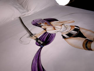 COPRILETTO PERSONALIZZATO - Guerriera manga su Copripiumino matrimoniale, SARA || Art Between The Sheets SARA || Art Between The Sheets Modern style bedroom