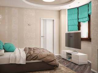 Минималистичный интерьер с яркой детской, Tatiana Zaitseva Design Studio Tatiana Zaitseva Design Studio Minimalist bedroom