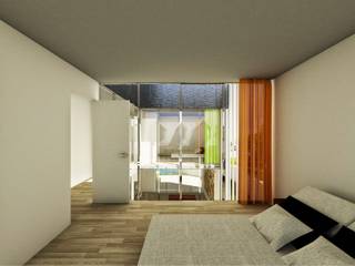 5 casas en Majadahonda, anguloarquitectos anguloarquitectos Minimalist bedroom