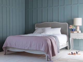 Margot bed in scuffed grey Loaf Modern style bedroom Wood Grey Beds & headboards