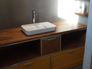 Aménagement sur-mesure d'une salle d'eau (Talence, 33), JM Design Ameublement JM Design Ameublement Moderne badkamers Hout Hout