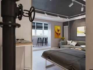 Холостяцкое жилье в 36-и метрах, BRO Design Studio BRO Design Studio Salones minimalistas