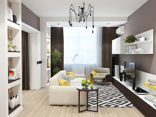 2-к квартира для молодой семьи, BRO Design Studio BRO Design Studio Salas de estilo minimalista