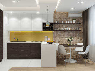 2-к квартира для молодой семьи, BRO Design Studio BRO Design Studio Minimalist Yemek Odası