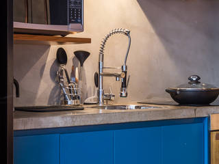 apto cobre/blue, Casa100 Arquitetura Casa100 Arquitetura Modern Kitchen