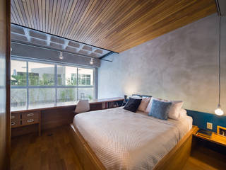 apto cobre/blue, Casa100 Arquitetura Casa100 Arquitetura Modern style bedroom