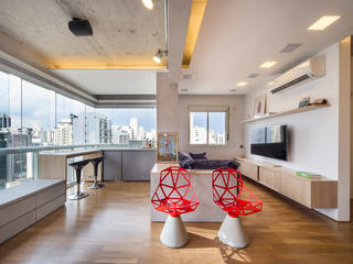 apto poledance, Casa100 Arquitetura Casa100 Arquitetura 모던스타일 거실