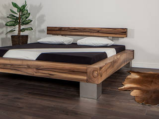 Balkenbett borja, farao design farao design Rustic style bedroom Solid Wood Multicolored