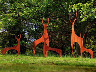 The ‘Herd of Deer’ : Garden Sculpture with unique style, Garden Art and Sculpture Garden Art and Sculpture Modern Bahçe Demir/Çelik