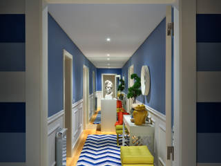 Stripes, Prego Sem Estopa by Ana Cordeiro Prego Sem Estopa by Ana Cordeiro Modern Corridor, Hallway and Staircase