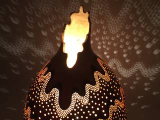 Kürbislampe Kalebassenlampe "Stardust", Atelier Pumpkin-Art Atelier Pumpkin-Art モダンデザインの リビング